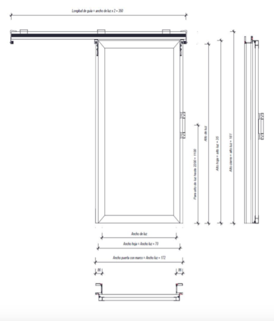 Puerta corredera no frigorífica - Dippanel