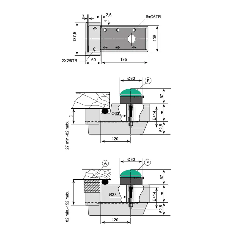 FI0 1039-FI0 1824-FI0 1103 Conjunto Cierre Automático para puerta de cámara frigorífica 920 2