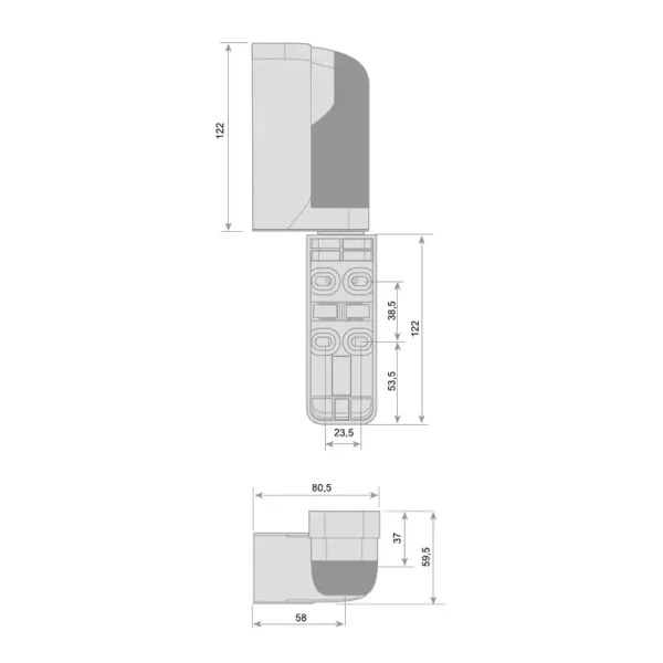 FI0 1840-FI0 3482 Bisagra 1572-C HP para puertas frigoríficas pivotantes 2
