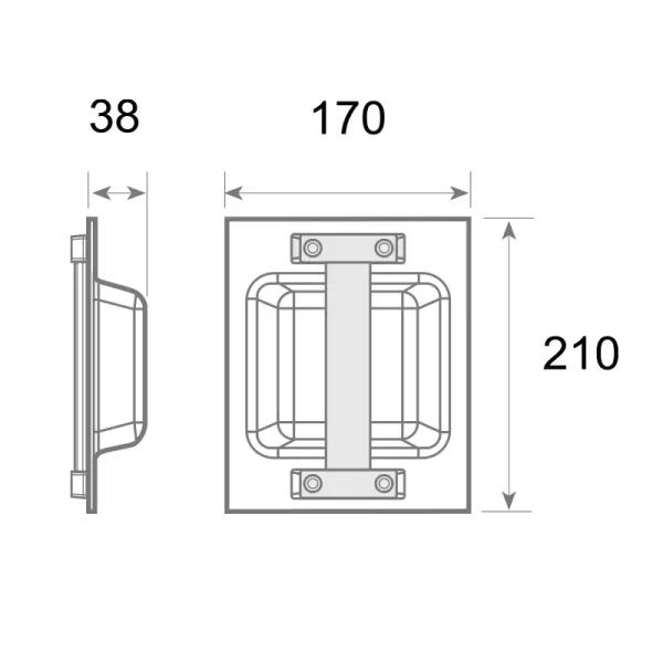 FI0 2040 Maneta interior puerta frigorífica corredera (MOD 240-20 A+B) 2