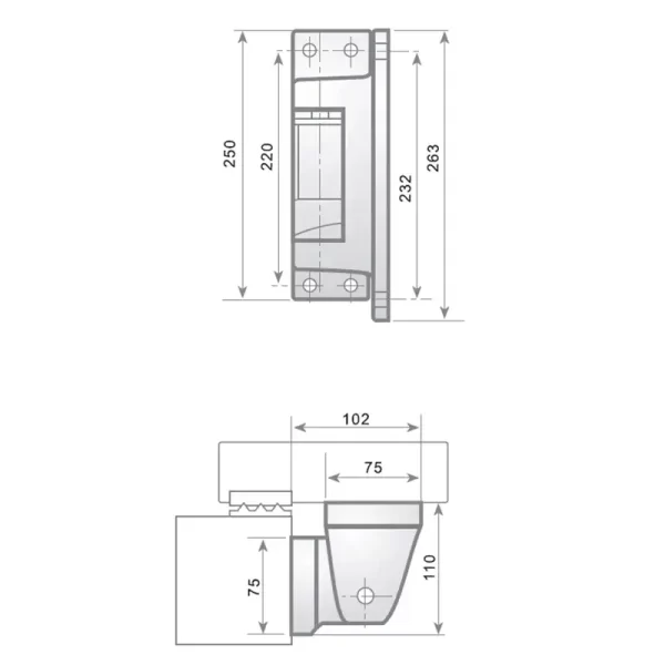 FI0 3592-FI0 0033 Bisagra 211 para puertas frigoríficas pivotantes 2