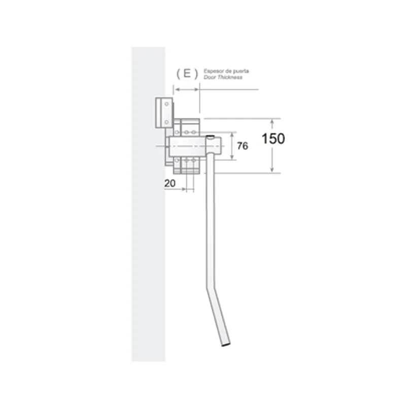 Comprar Maneta exterior puerta frigorífica corredera 245/17 online -  Dippanel