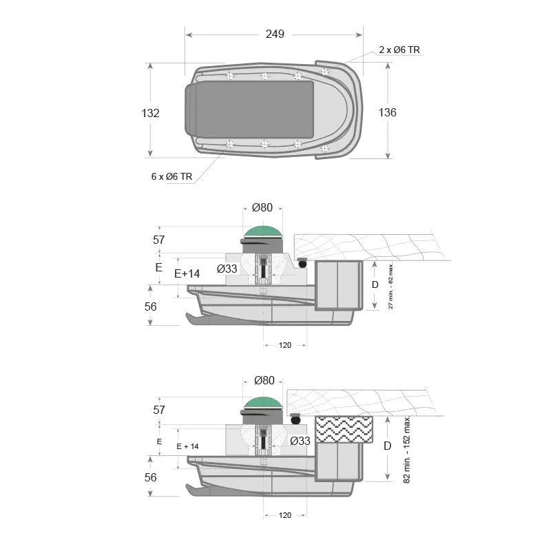 FI0 9172-FI0 9174-FI0 9170 Medidas y cotas de Cierre Automático con cerradura para puerta frigorífica industrial 1021 2